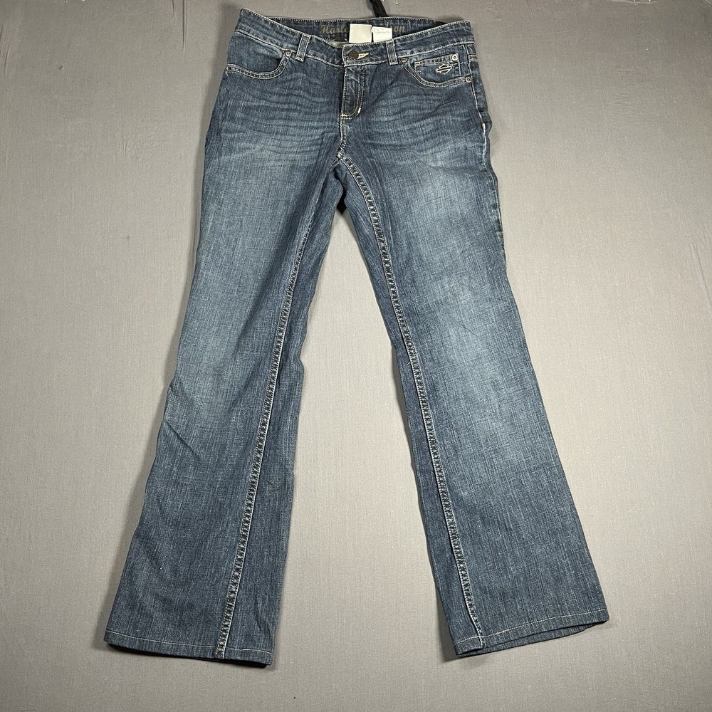Vintage Y2K Harley Davidson Women's Jeans Bootcut Size 6 L Motorcycle Grunge